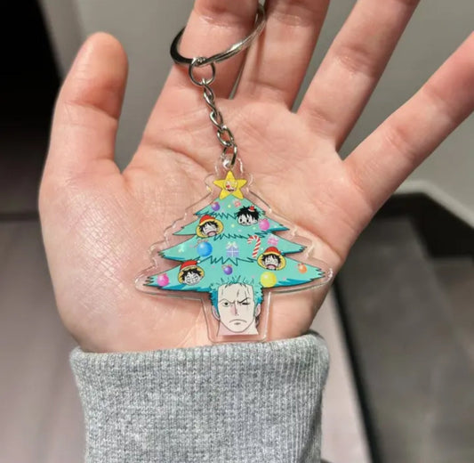 One Piece Christmas Tree Acrylic Keychain